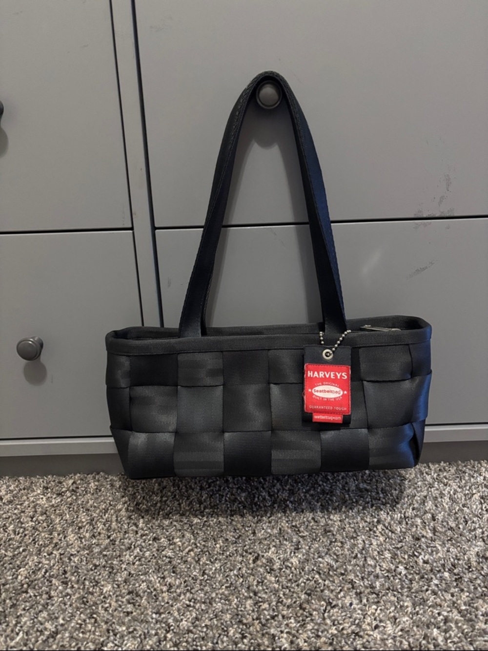 Harveys seatbelt baguette shoulder bag purse tote Y2K black minimalist casual